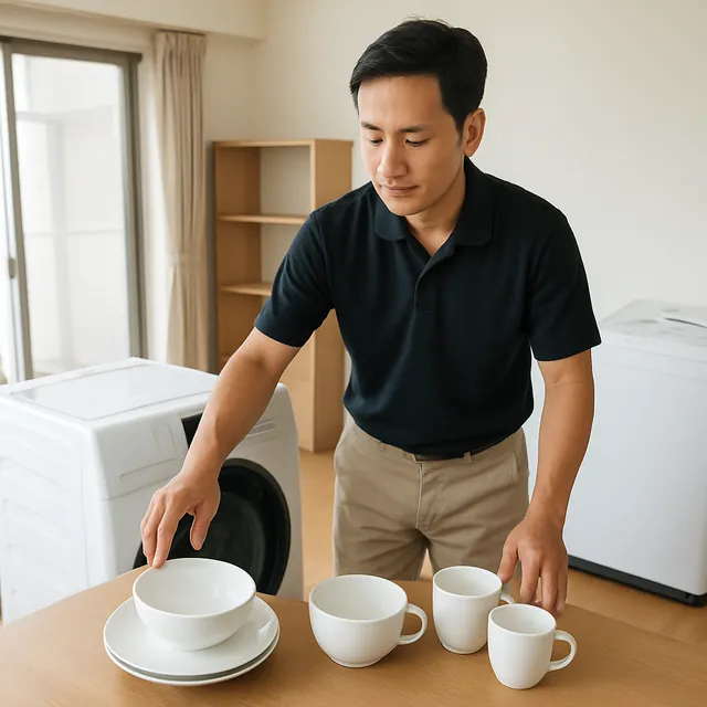 川崎市でドラム式洗濯機・縦型洗濯機・食器セットを確認する出張買取の事例イメージ