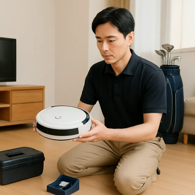 川崎市でロボット掃除機・腕時計・ゴルフ用品を確認する出張買取＋家片付けの事例イメージ