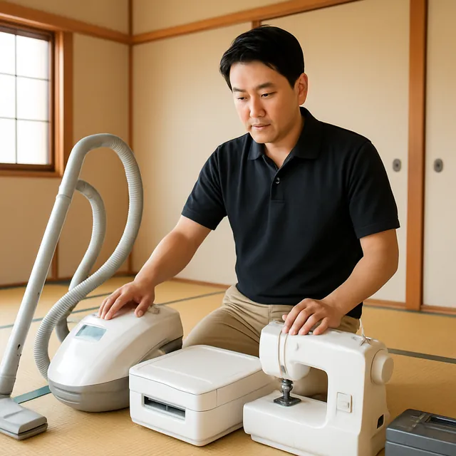 川崎市で掃除機・プリンター・ミシンを確認する出張買取＋遺品整理の事例イメージ