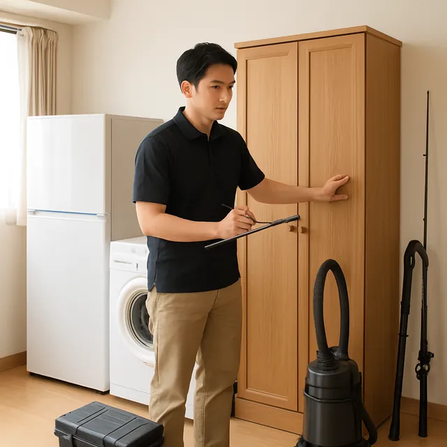 川崎市で洋服タンス・掃除機・釣具を確認する出張買取＋遺品整理の事例イメージ
