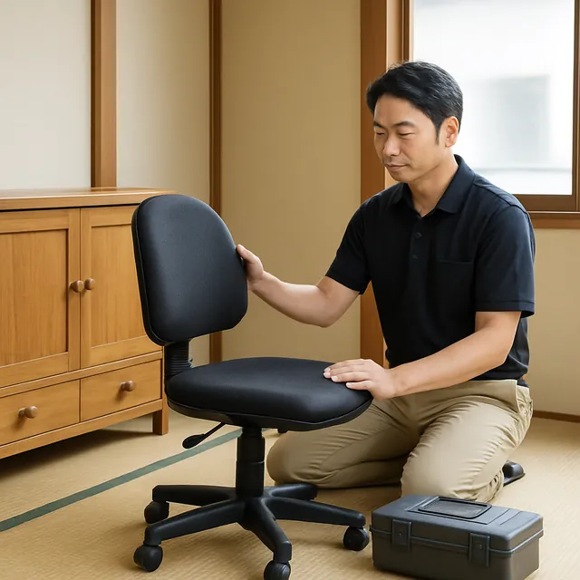 川崎市でオフィスチェア・サイドボード・電動工具を確認する出張買取＋引越しの事例イメージ