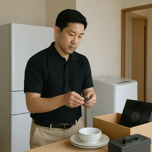 川崎市で腕時計・食器セット・レコードを確認する出張買取＋不用品回収の事例イメージ
