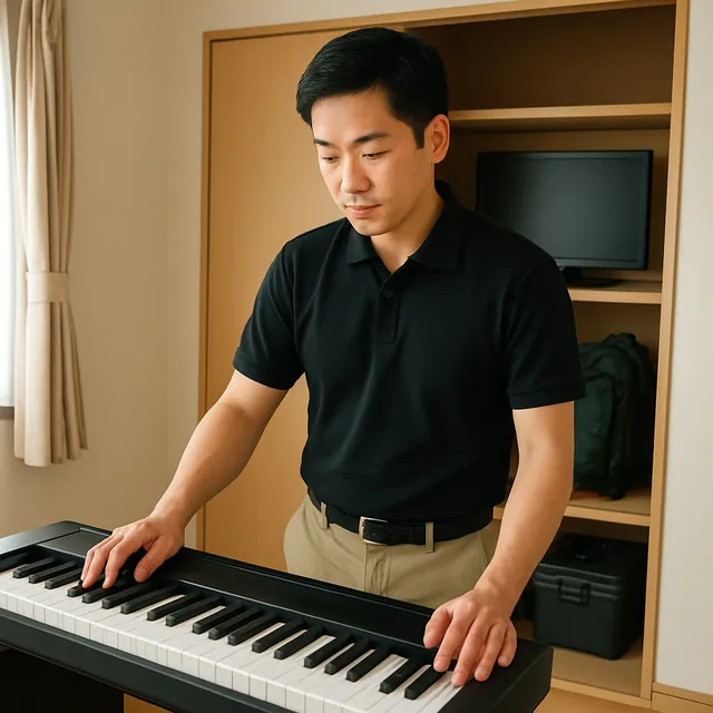 木更津市で電子ピアノ・モニター・アウトドア用品を確認する出張買取＋遺品整理の事例イメージ