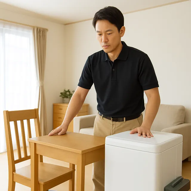 木更津市でダイニングチェア・学習机・縦型洗濯機を確認する出張買取＋遺品整理の事例イメージ