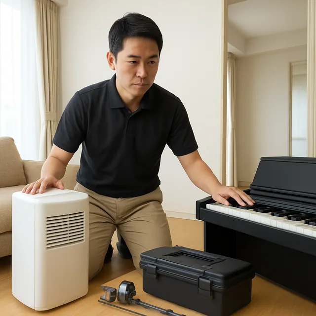 北区で除湿機・電子ピアノ・釣具を確認する出張買取の事例イメージ