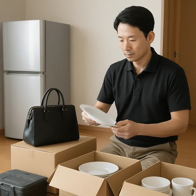 北区で冷蔵庫・ブランドバッグ・食器セットを確認する出張買取＋家片付けの事例イメージ