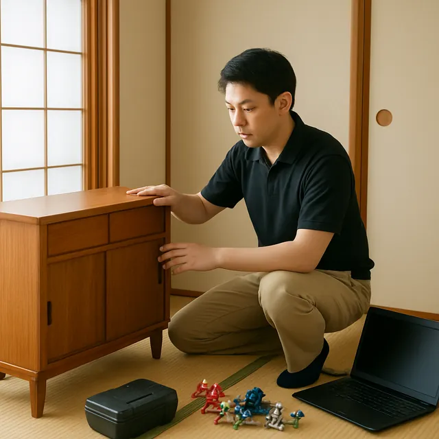 北区でサイドボード・パソコン・ホビー用品を確認する出張買取＋引越しの事例イメージ