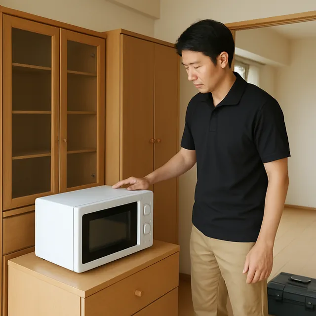 北区で食器棚・洋服タンス・電子レンジを確認する出張買取＋引越しの事例イメージ