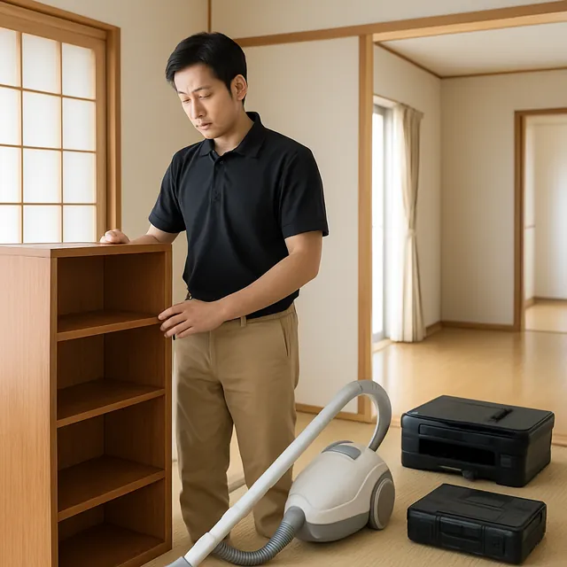 小金井市で本棚・掃除機・プリンターを確認する出張買取＋家片付けの事例イメージ