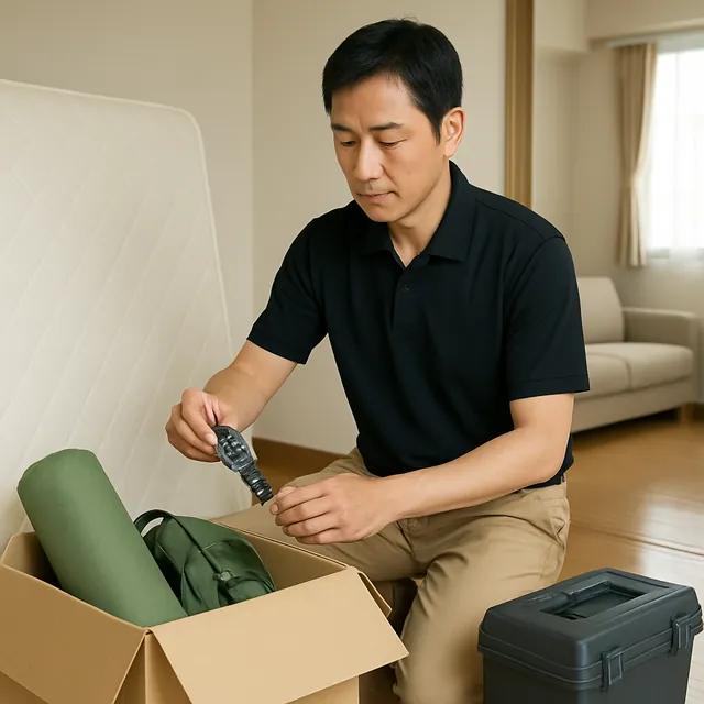 小金井市でマットレス・腕時計・アウトドア用品を確認する出張買取＋遺品整理の事例イメージ