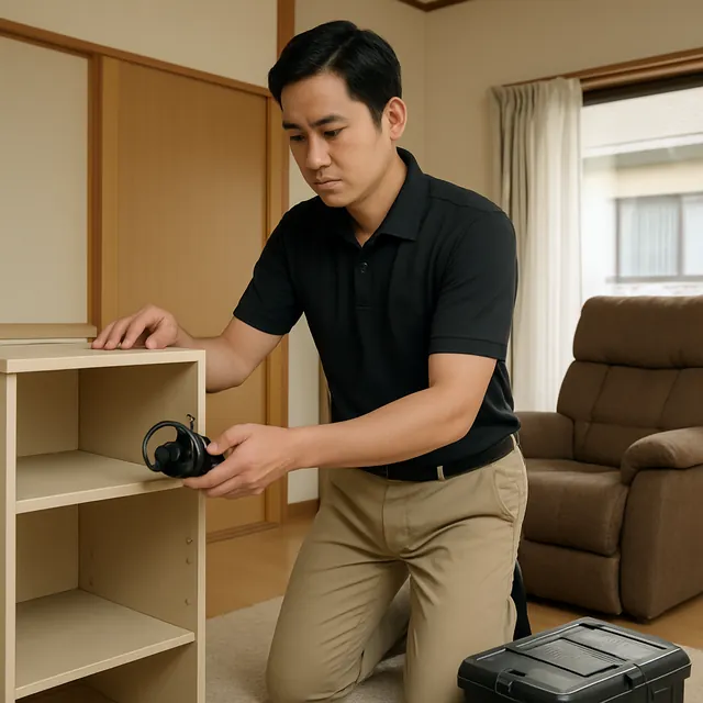 小金井市でレンジ台・リクライニングチェア・釣具を確認する出張買取＋引越しの事例イメージ