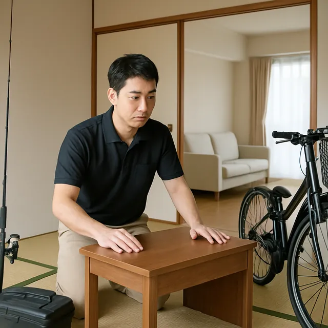 狛江市でデスク・釣具・自転車を確認する出張買取の事例イメージ