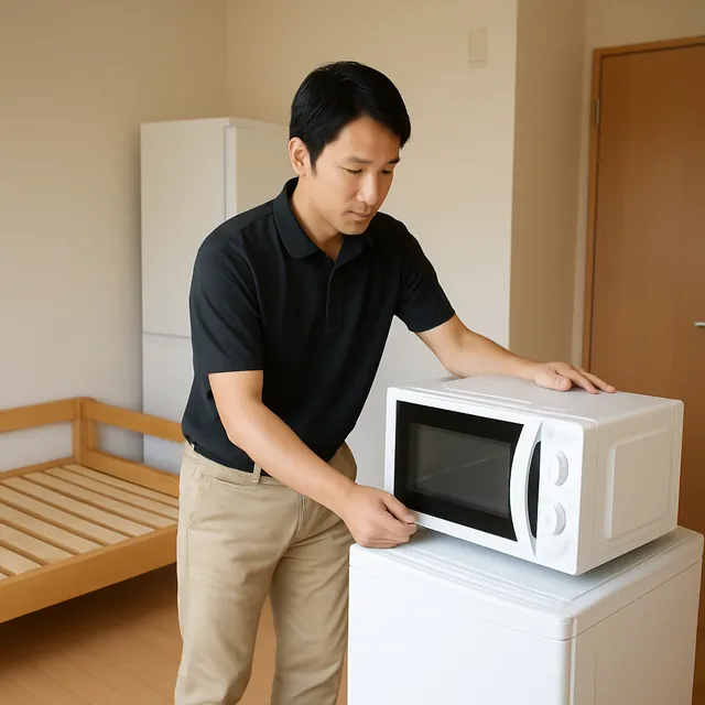 狛江市でベッドフレーム・オーブンレンジ・工具箱を確認する出張買取＋家片付けの事例イメージ