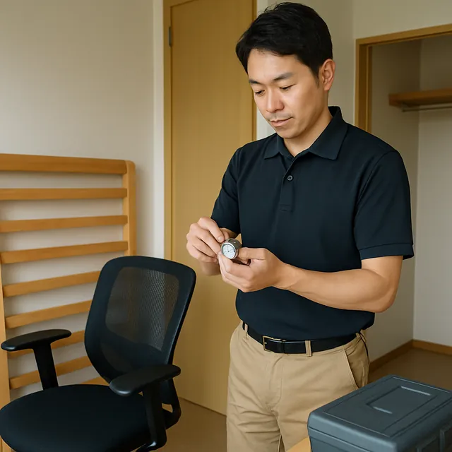 狛江市でベッドフレーム・オフィスチェア・腕時計を確認する出張買取＋遺品整理の事例イメージ