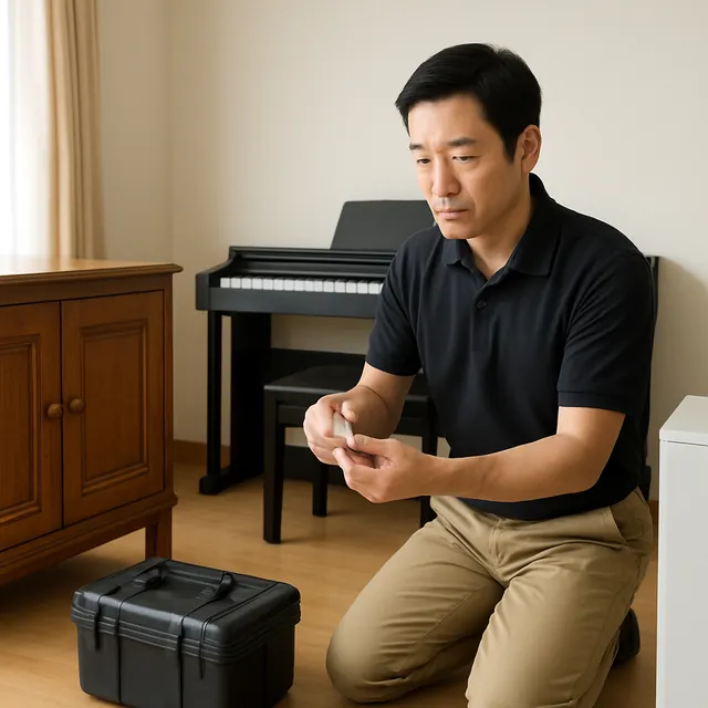 狛江市でサイドボード・電子ピアノ・腕時計を確認する出張買取＋遺品整理の事例イメージ