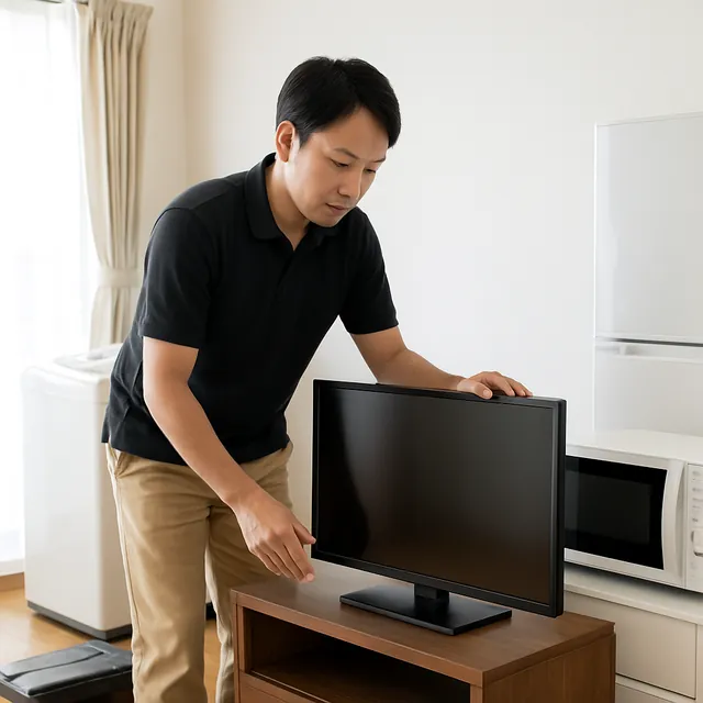 江東区でテレビボード・電子レンジ・アンプを確認する出張買取の事例イメージ