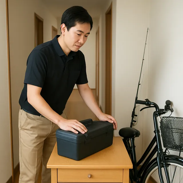 江東区で学習机・釣具・自転車を確認する出張買取＋家片付けの事例イメージ