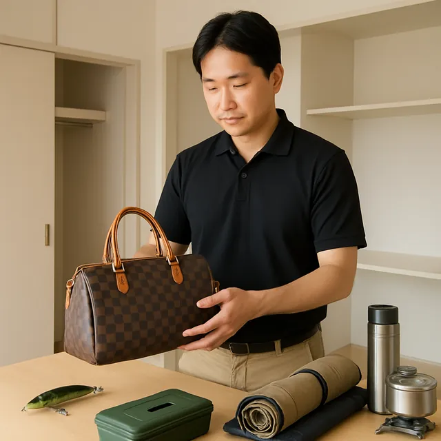 江東区でブランドバッグ・釣具・アウトドア用品を確認する出張買取＋家片付けの事例イメージ