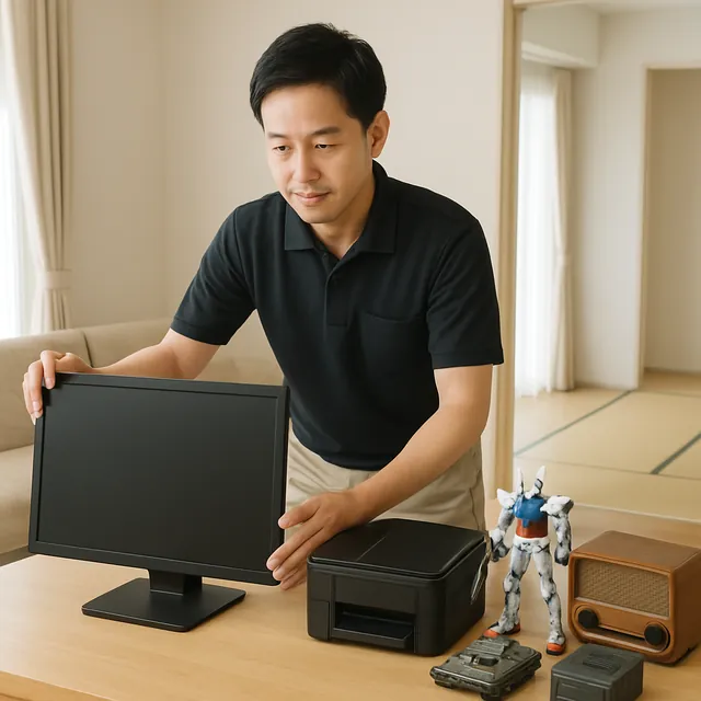 江東区でモニター・プリンター・ホビー用品を確認する出張買取＋遺品整理の事例イメージ