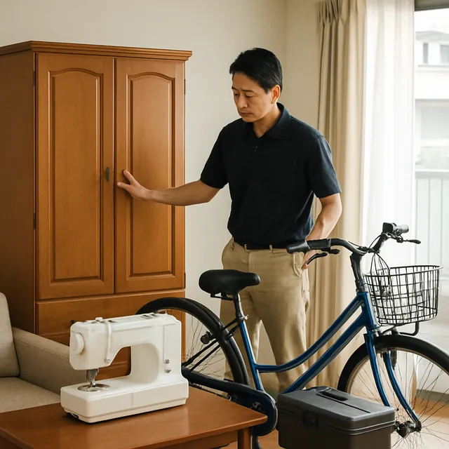 松戸市で洋服タンス・ミシン・自転車を確認する出張買取の事例イメージ