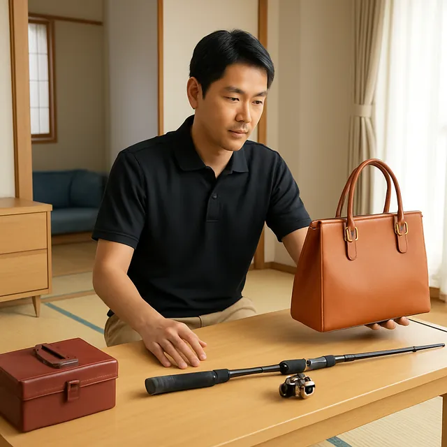 港区でダイニングテーブル・ブランドバッグ・釣具を確認する出張買取＋家片付けの事例イメージ