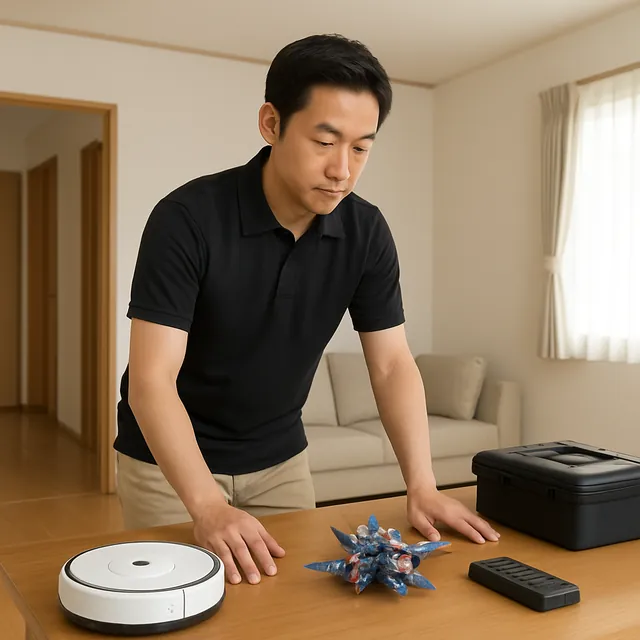 港区でダイニングテーブル・ロボット掃除機・ホビー用品を確認する出張買取＋不用品回収の事例イメージ