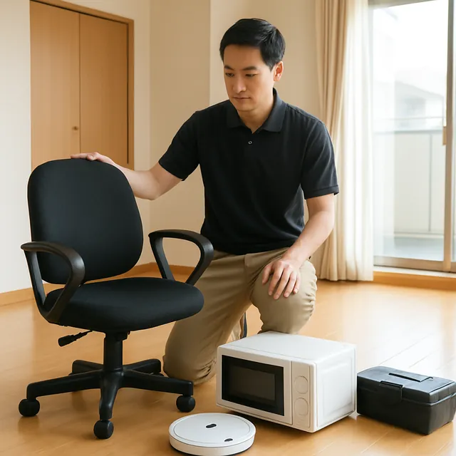 三郷市でオフィスチェア・オーブンレンジ・ロボット掃除機を確認する出張買取の事例イメージ
