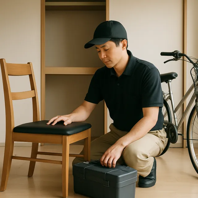 三郷市でダイニングチェア・電動工具・自転車を確認する出張買取＋遺品整理の事例イメージ