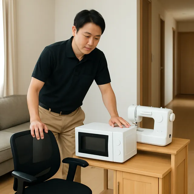 三郷市でオフィスチェア・レンジ台・ミシンを確認する出張買取＋不用品回収の事例イメージ