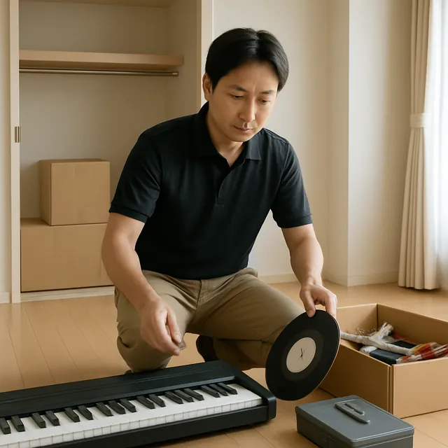 三郷市で電子ピアノ・ホビー用品・レコードを確認する出張買取＋不用品回収の事例イメージ