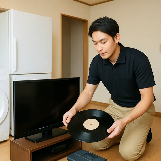 三鷹市で液晶テレビ・モニター・レコードを確認する出張買取＋遺品整理の事例イメージ