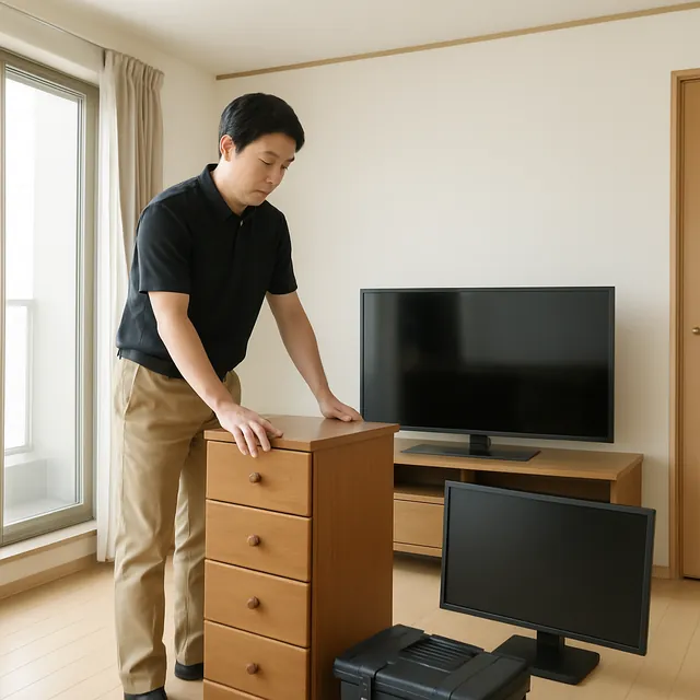 武蔵野市でチェスト・有機ELテレビ・モニターを確認する出張買取の事例イメージ