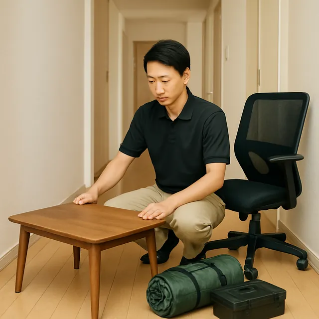 武蔵野市でローテーブル・オフィスチェア・アウトドア用品を確認する出張買取の事例イメージ