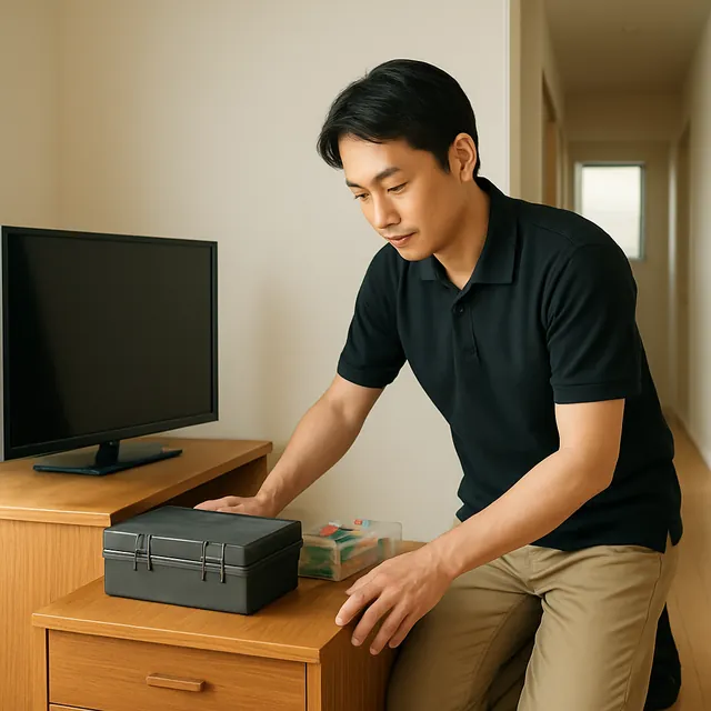 武蔵野市でテレビボード・工具箱・ホビー用品を確認する出張買取＋不用品回収の事例イメージ