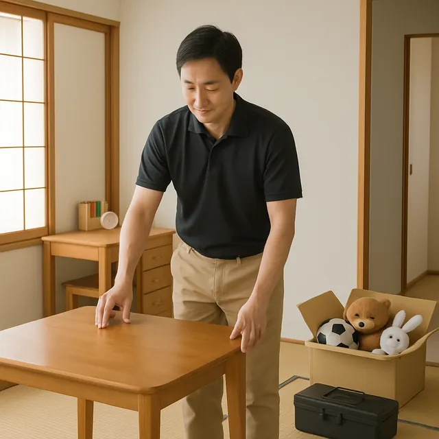 流山市でダイニングテーブル・デスク・ホビー用品を確認する出張買取の事例イメージ