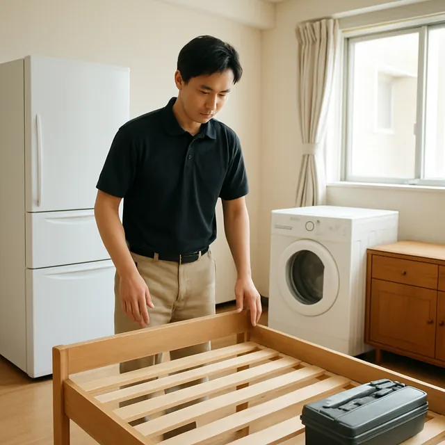 流山市でベッドフレーム・サイドボード・電動工具を確認する出張買取＋家片付けの事例イメージ
