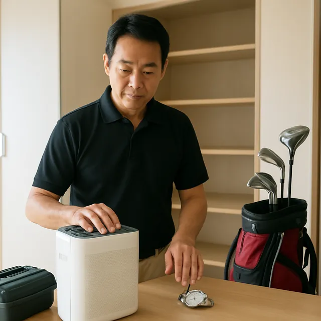 流山市で空気清浄機・腕時計・ゴルフ用品を確認する出張買取＋家片付けの事例イメージ