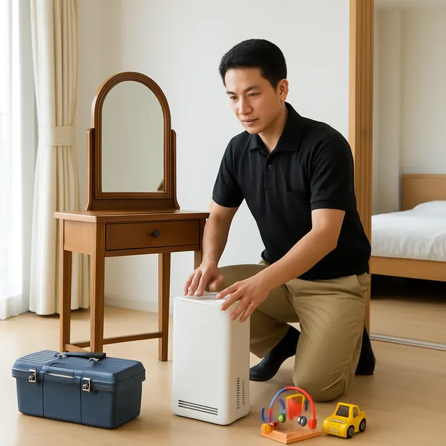 流山市でドレッサー・空気清浄機・ホビー用品を確認する出張買取＋家片付けの事例イメージ