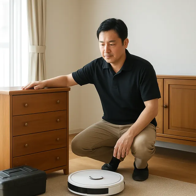 流山市でチェスト・サイドボード・ロボット掃除機を確認する出張買取＋引越しの事例イメージ