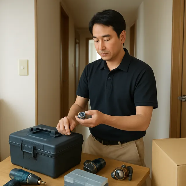 流山市で腕時計・電動工具・釣具を確認する出張買取＋引越しの事例イメージ