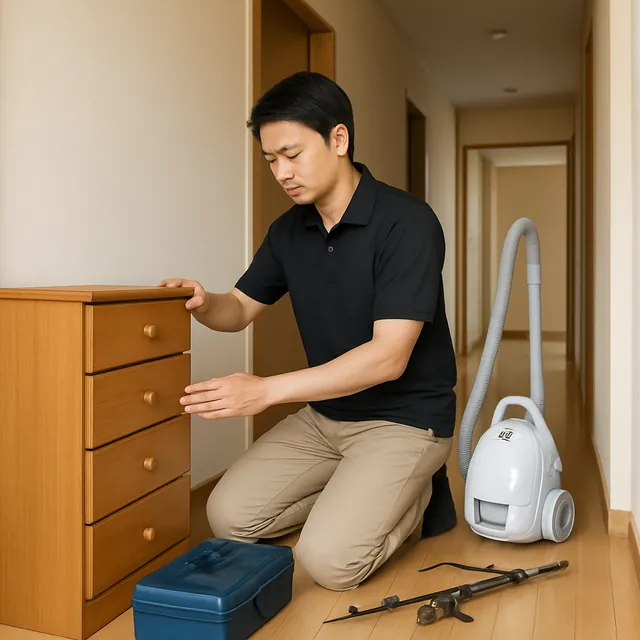 中野区でチェスト・掃除機・釣具を確認する出張買取の事例イメージ