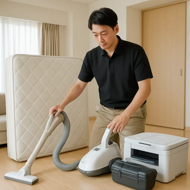 中野区でマットレス・掃除機・プリンターを確認する出張買取＋引越しの事例イメージ