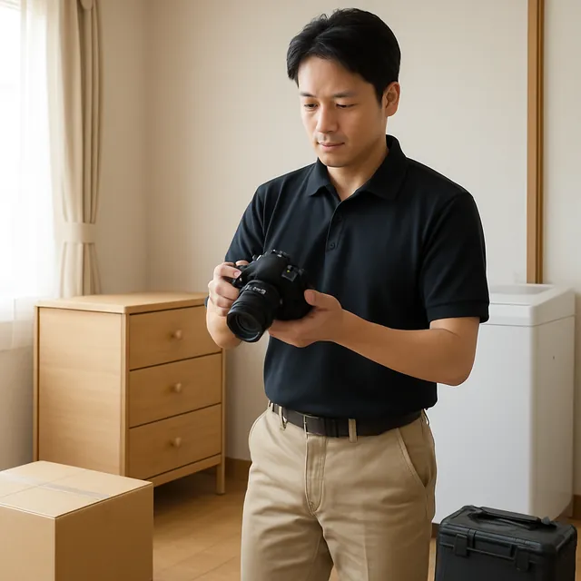 習志野市でチェスト・縦型洗濯機・カメラを確認する出張買取＋不用品回収の事例イメージ