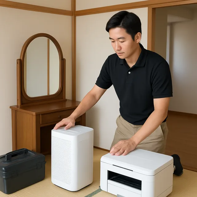 成田市でドレッサー・空気清浄機・プリンターを確認する出張買取の事例イメージ