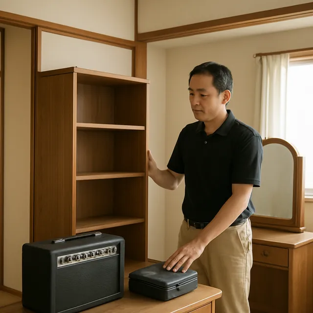 成田市で本棚・ドレッサー・アンプを確認する出張買取の事例イメージ