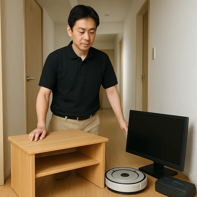練馬区で学習机・ロボット掃除機・モニターを確認する出張買取の事例イメージ