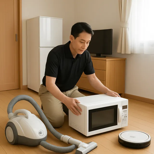 練馬区でオーブンレンジ・掃除機・ロボット掃除機を確認する出張買取＋遺品整理の事例イメージ