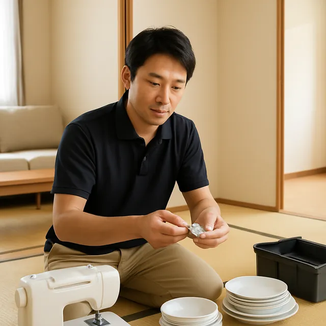 新座市でミシン・腕時計・食器セットを確認する出張買取の事例イメージ