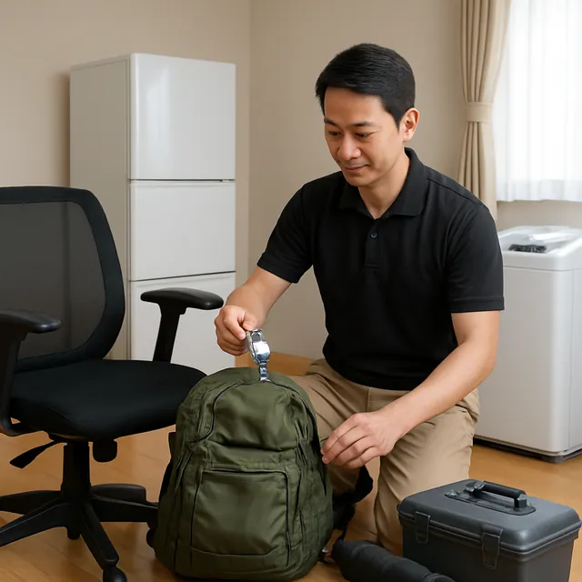 新座市でオフィスチェア・腕時計・アウトドア用品を確認する出張買取の事例イメージ