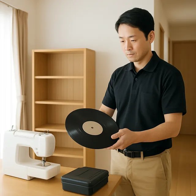新座市で本棚・ミシン・レコードを確認する出張買取＋不用品回収の事例イメージ
